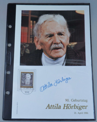 Handschriftliches Autogramm Attila Hörbiger Philswiss 1986 (112167)