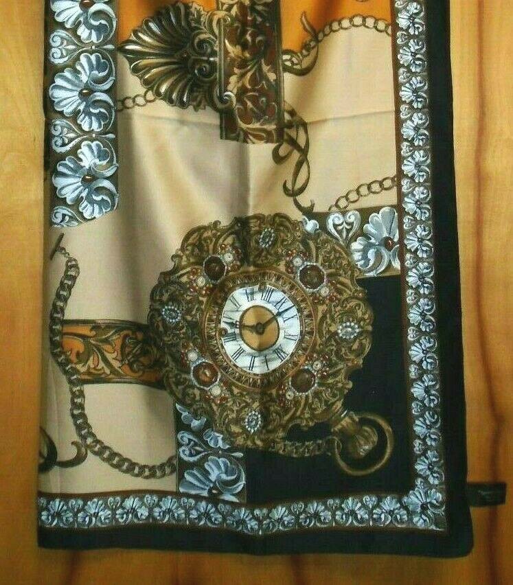 Specialty House Darker Colors Royal Pocket Watches Polyester Scarf Made in Italy image 10