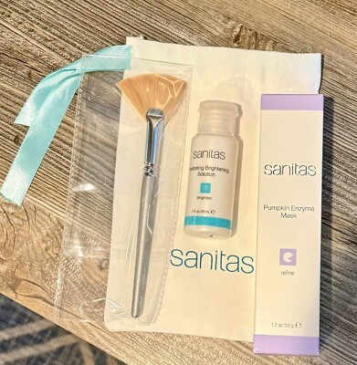 Sanitas Pumpkin Enzyme Mask 1.7 oz/Hydrating Brightening Solution 1 oz New