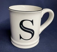 Modern Expressions - Monogram Letter "S" Initial Coffee Mug White Black