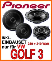Pioneer Lautsprecher FüR VW Golf III 3 Boxen SET TÜR Vorne Front Neuware PKW KFZ