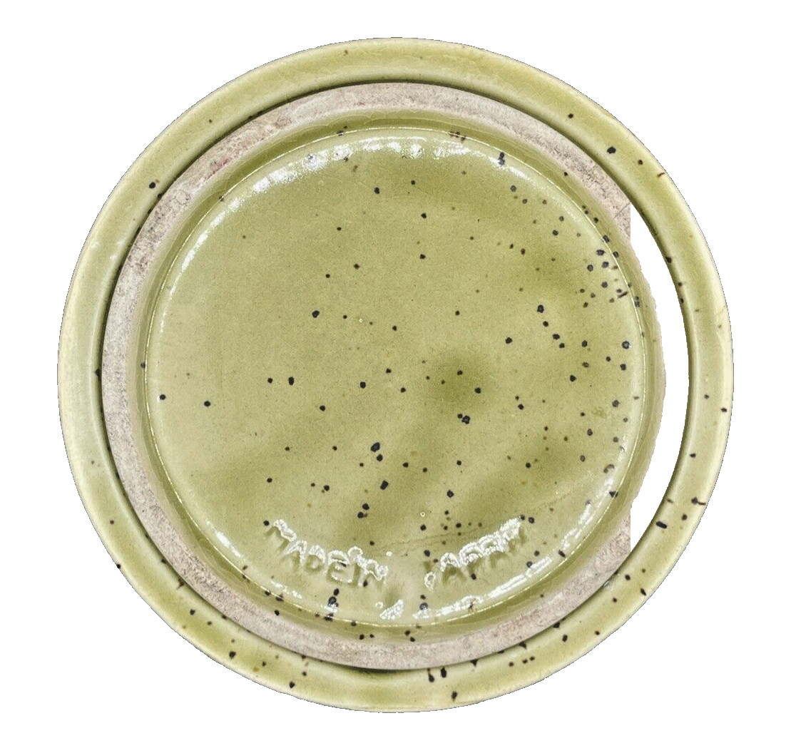 Vintage Mid-Century Modern Ceramic Japan Pottery Ashtray Speckled Glaze Flowers