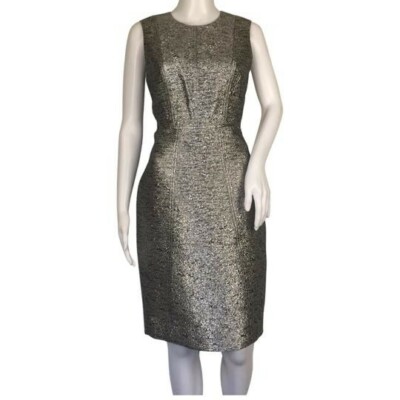 Diane Von Furstenberg Women's Calliope Sheath Dress Size 4 Silver