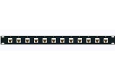 12 Port Cat6 White Patch Panel Non-110 Type with Tool-Less Female Female Jacks