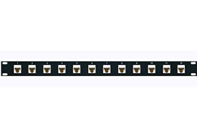 12 Port Cat6 White Patch Panel Non-110 Type with Tool-Less Female Female Jacks