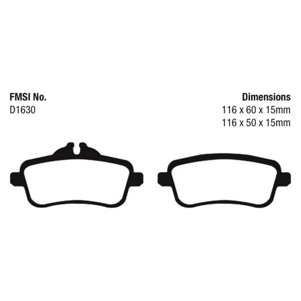 EBC DP42137R Yellowstuff Rear Brake Pads for 2017-2020 Mercedes-Benz SLC43 AMG - Image 4 of 4