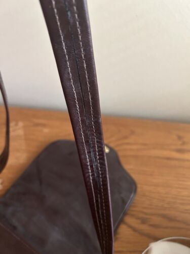 Crossbody Shoulder Bag Brown Leather Adjustable Italy - Picture 9 of 10