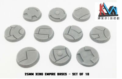 3D Printed - 25mm Sci-Fi Xeno Empire Bases - Set of (10)