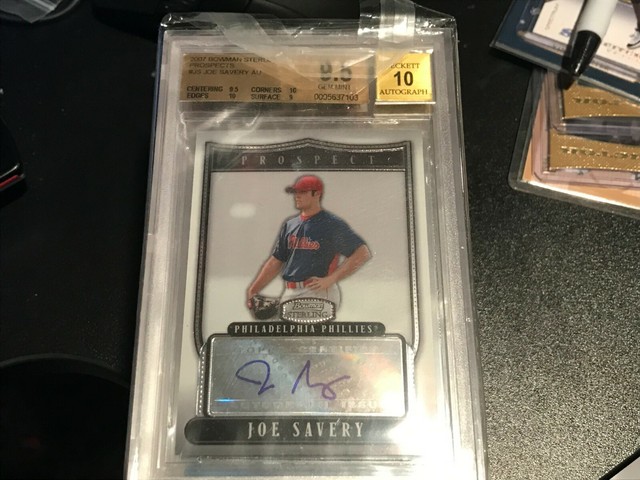 2007 Bowman Sterling Prospects #JS Joe Savery AU BGS 9.5 GEM MINT