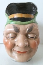 Pretty/Old Majolica Original Brownhill "Puck" Figural Face Jug