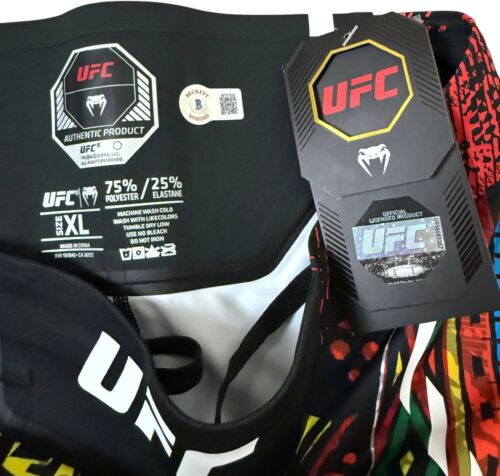 ALEX POATAN PEREIRA SIGNED VENUM UFC MMA FIGHT SHORTS BECKETT BAS COA W797830 - Picture 3 of 4