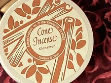 Vtg 1997 FULL Cone Incense Plastic Container-Cinnamon