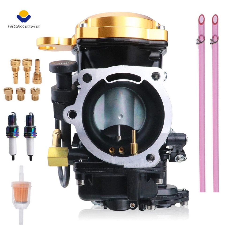 Carb Carburetor For Harley-Davidson Sportster 883 1200 and 35'' Throttle Cable - Image 2 of 4