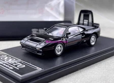 HM 1:64 Black 288 GTO Racing Sports Classic Model Diecast Metal Car