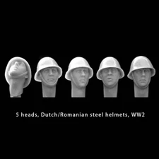 1/35 5 heads Dutch/Romanian steel helmets WW2 Resin Model figure soldier