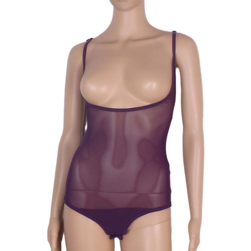 Women Belly Dance Body Stocking Sleeveless Stretch Mesh Sling Leotard Bodysuit - Picture 10 of 22
