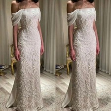 Elegant Evening Dresses Off The Shoulder Lace Beading Sequins Formal Party Gowns