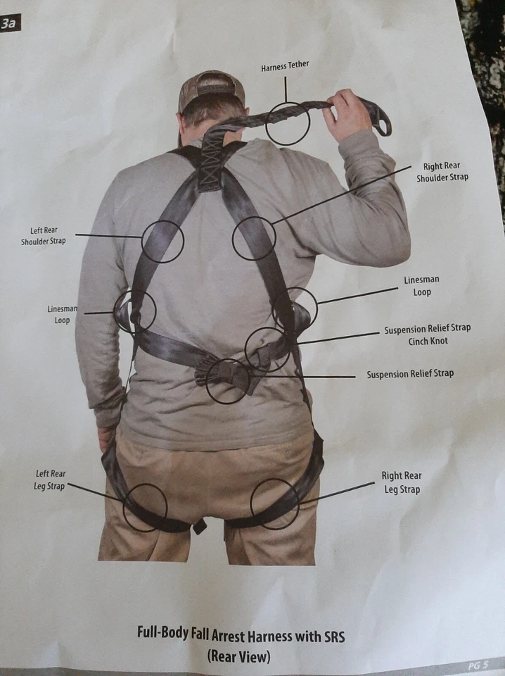 summit treestands men's pro safety Full Body harness su1822601-h NEW (Open Box) - Image 3 of 4