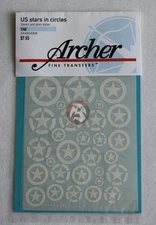 Archer 1/48 US AFV Vehicle Stars in Circles (Plain & Stencil) (White) AR48048W