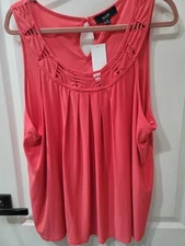 Naif Sleeveless Coral Cutout Top 3X NWT