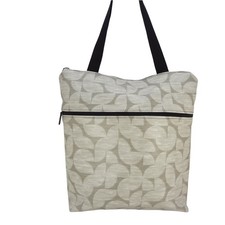 Similac Vinyl Diaper Bag Modern Geometric Leaf Petal Pattern Black Woven Straps