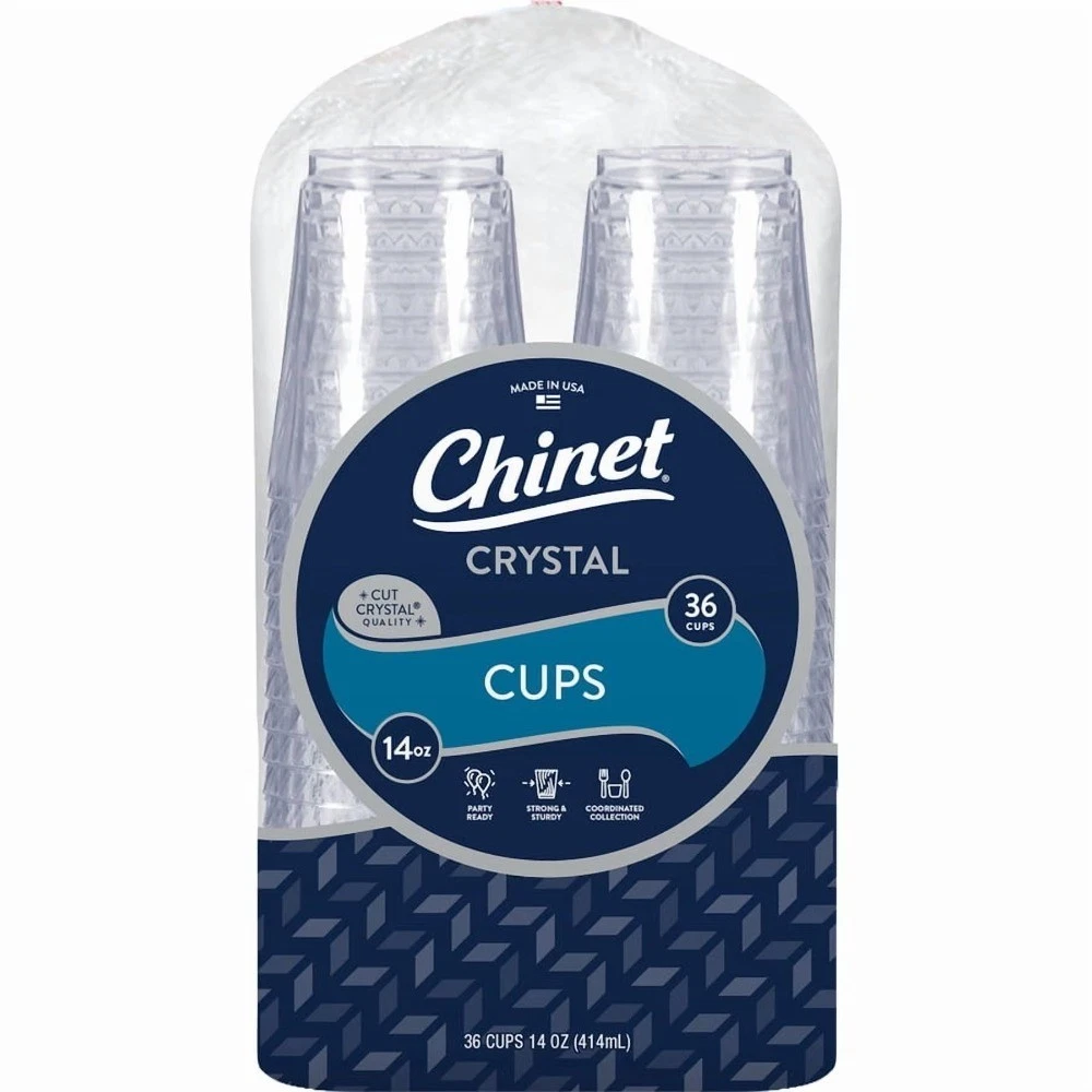 Clear Disposable Plastic Cups 14 oz 36 Count Premium Crystal for Parties - thumbnail 2