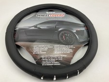 Alpena 10319 Universal 14.5-15.5 Black Wchrome Inserts Steering Wheel Cover