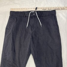 Huckberry Flint And Tinder Pants Canvas Chino Jogger Slim Sz 38 Black Drawstring