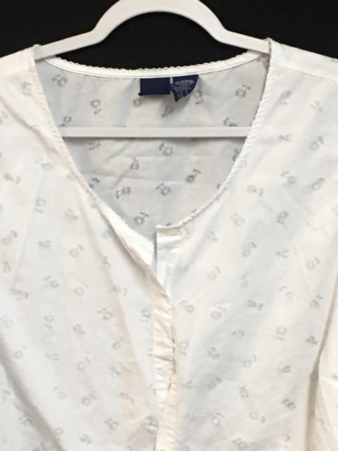 Basic editions 2X white button down floral burnou… - image 3