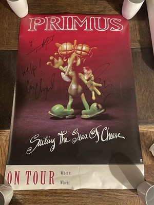 Rare PRIMUS Seas Of Cheese/Misc Debris Promo Tour Poster Signed By Band 20x30 s