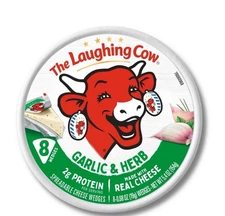 2 Pack - The Laughing Cow Creamy Galic & Herb Cheese Spread 5.4 oz (8 Wedges)