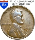 1931-D Lincoln Wheat Cent Penny 1c - Very Good (VG)
