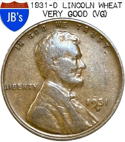 1931-D Lincoln Wheat Cent Penny 1c - Very Good (VG)