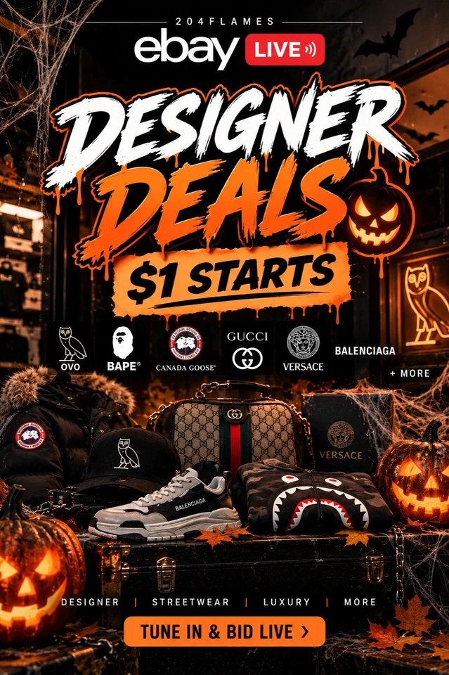 Designer Auction /w $1 Starts 🎃👻 OVO, Canada Goose, Versace + More