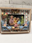 VTG 3D Photo Frame Shadow Box Diorama Living Room Scene Flowers Hand Painted — photo 1