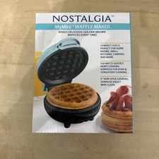New Nostalgia MWF5AQ MyMini Personal Electric Waffle Maker, Aqua 