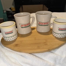 Krispy Kreme Collector Mugs – Set of 4, Donut Inside & Logo Designs