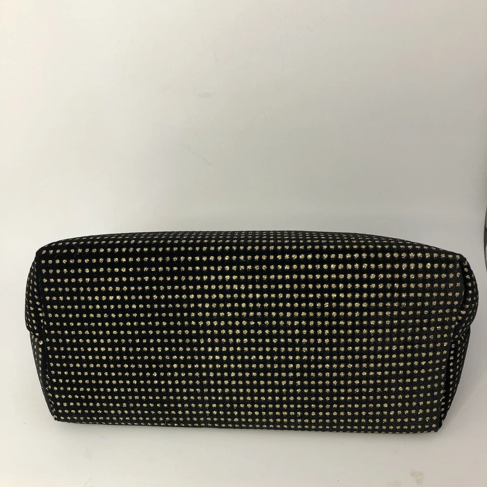 NEW WOMEN'S JUICY COUTURE PYRAMID BEAUTY BAG COSMETIC TRAVEL MAKE UP GOLD BLACK - Image 4 of 4