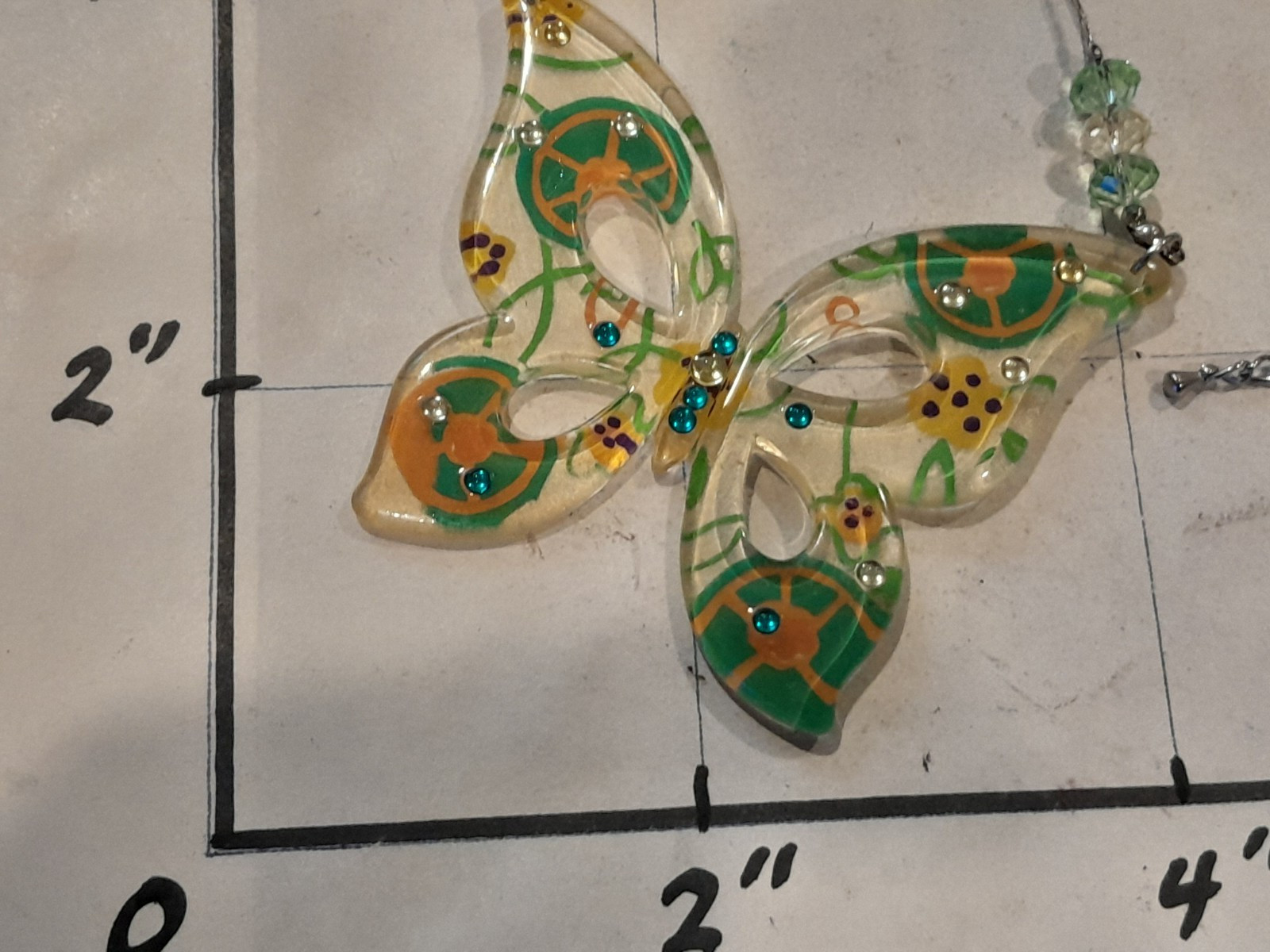 Large Translucent Multi-Colored Butterfly Necklace - image 7