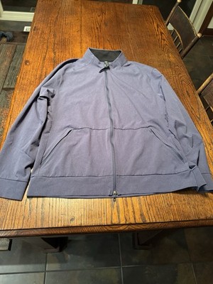 Lululemon Post Gravity Jacket navy Blue Full Zip Pockets Sweat Wicking Men's XL