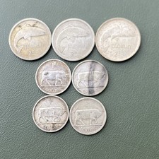 Irish Silver Coins (7) Florin Shilling 1928 1930 1939 1940 Ireland Lot 21123