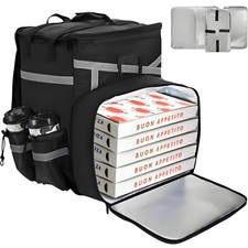 Insulated Food Delivery Backpack Expandable Pizza Bag