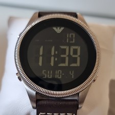 Emporio Armani AR-0524 Orologio Digitale Quarzo Acciaio Inox Pelle Marrone 50m