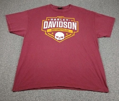 #ad Harley Davidson Motor Cycles Muskegon Michigan Mens T Shirt Size L 2002 Burgundy $7.96