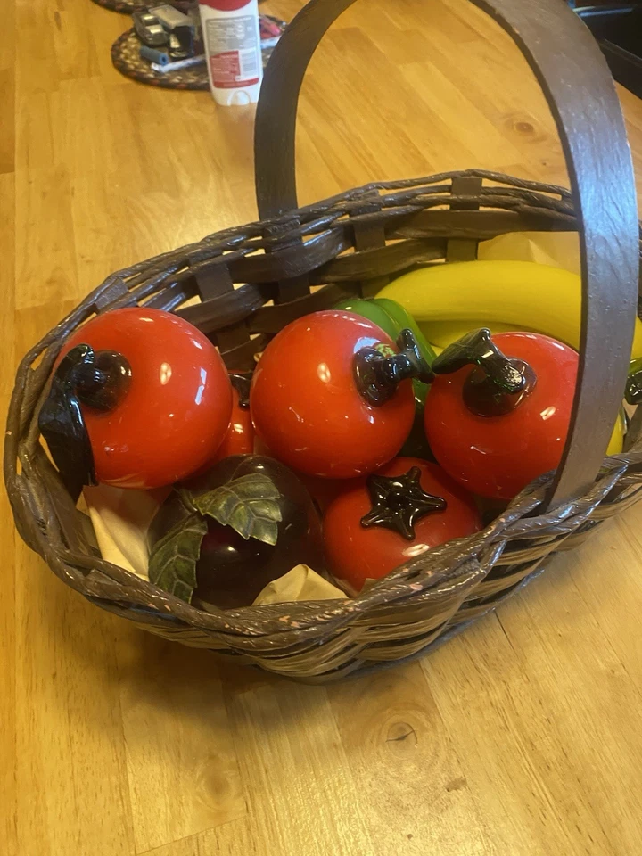 Lot Of 10 Vintage Hand-Blown Glass FRUITS, Vegetables Murano Style Art Deco MCM - Image 2 of 4