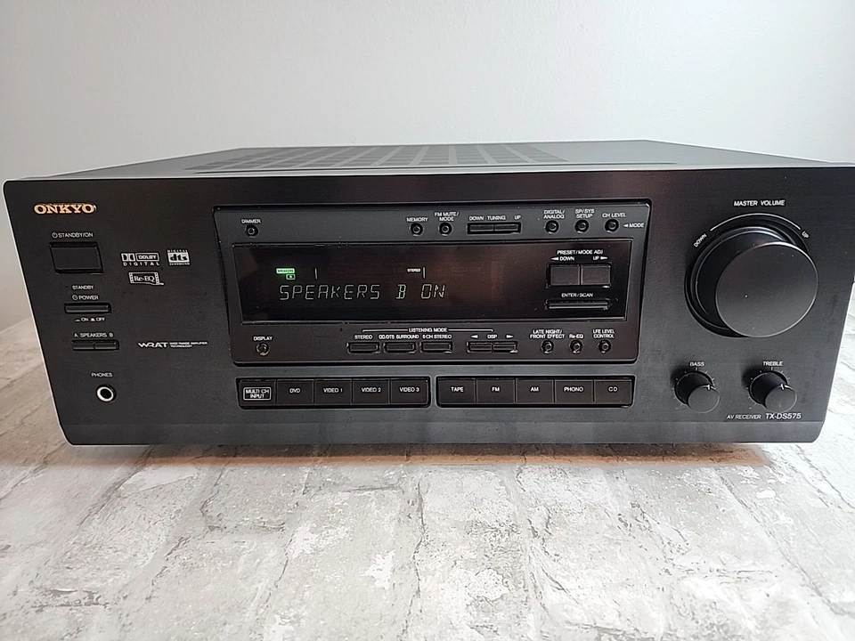 Onkyo TX-DS575 5.1 Channel Home Theater A/V Receiver No Remote Powers On *Read* - Image 3 of 4