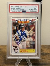 1987 Topps Wade Boggs Autographed Auto Glossy All-Stars Cards PSA 7
