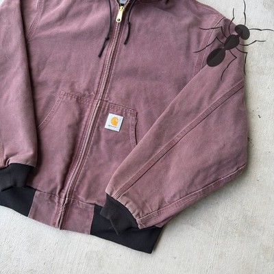 Carhartt JR135 Purple hooded work wear jacket Large | eBay