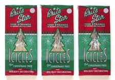 Brite Star Tinsel Icicles Silver, 3000 Strands Silver