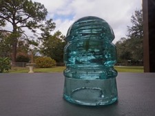 Star Light Green Double Grove Pony Glass Insulator Trash In Glass